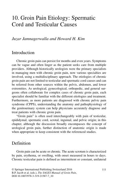 Brian P. Jacob, David C. Chen, Bruce Ramshaw, Shirin Towfigh (eds.) - The SAGES Manual of Groin Pain-Springer International Publishing (2016)