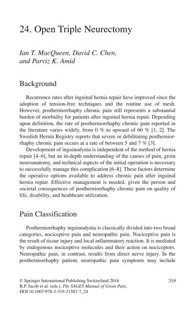 Brian P. Jacob, David C. Chen, Bruce Ramshaw, Shirin Towfigh (eds.) - The SAGES Manual of Groin Pain-Springer International Publishing (2016)