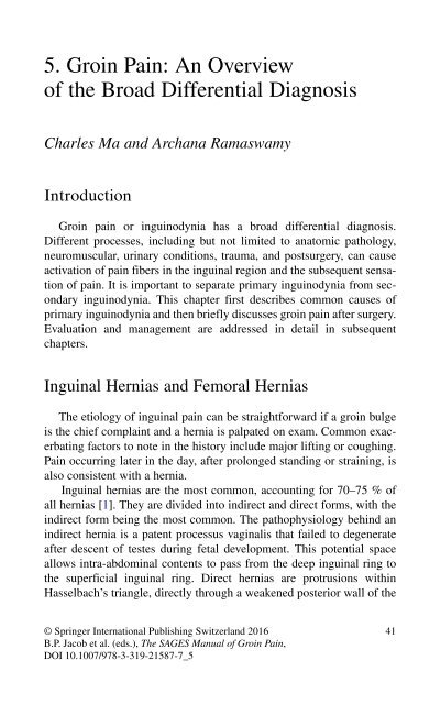 Brian P. Jacob, David C. Chen, Bruce Ramshaw, Shirin Towfigh (eds.) - The SAGES Manual of Groin Pain-Springer International Publishing (2016)