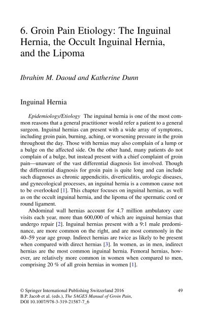 Brian P. Jacob, David C. Chen, Bruce Ramshaw, Shirin Towfigh (eds.) - The SAGES Manual of Groin Pain-Springer International Publishing (2016)