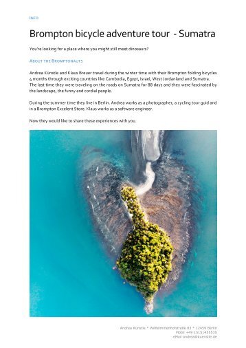 Brompton adventure tour Sumatra 2020