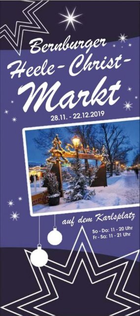 Veranstaltungsübersicht Weihnachtsmarkt Bernburg 2019
