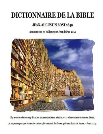 Dictionnaire de la Bible de J.A. Bost 1849