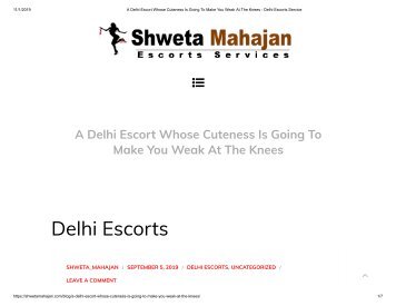 A Delhi Escort Whose Cuteness Is Going To Make You Weak At The Knees - Delhi Escorts Service