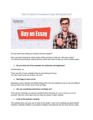 How To Detect A Fraudulent Essay Writing Service