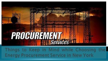 Things to Keep in Mind while Choosing the Energy Procurement Service in New York