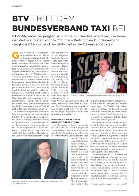 Taxi Times Berlin -August / September 2019