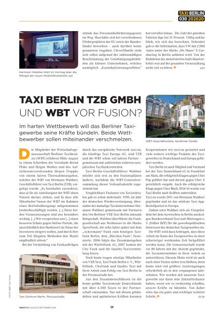 Taxi Times Berlin -August / September 2019