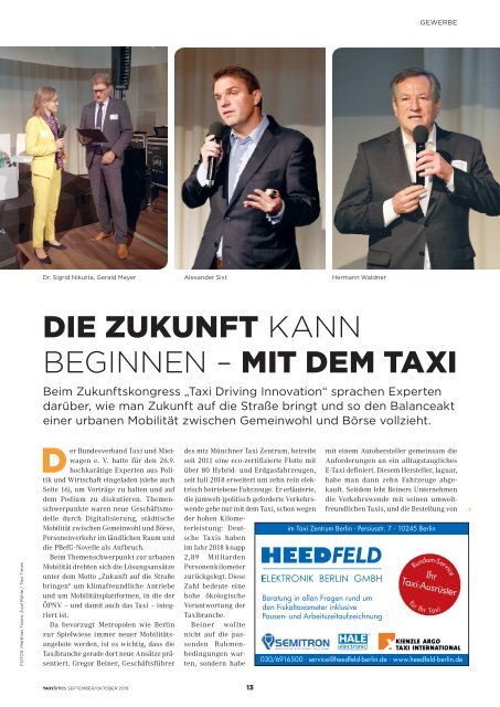 Taxi Times Berlin - September / Oktober  2019