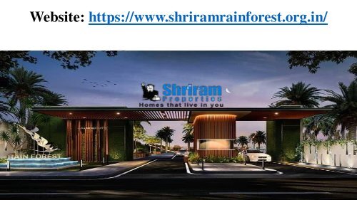 Shriram RainForest Plots For sale In Devanahalli Bangalore