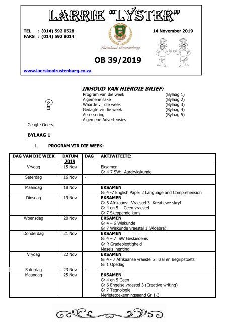 39 van 2019 (Omsendbrief)