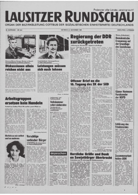 Rundschau Archiv Ausgaben vom 8.11.89  - 15.11.89