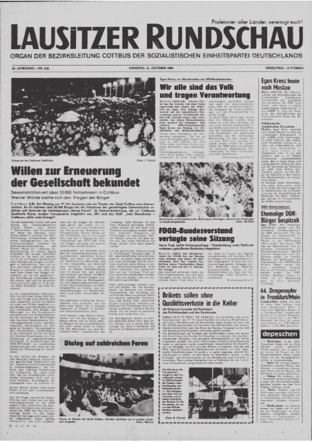 Rundschau Archiv Ausgaben vom 31.10.89 - 7.11.89