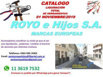 CATALOGO 01 NOVIEMBRE 2019