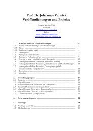Prof. Dr. Johannes Varwick Veröffentlichungen und Projekte
