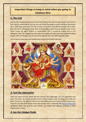 Important things to keep in mind when you going to Vaishnov Devi