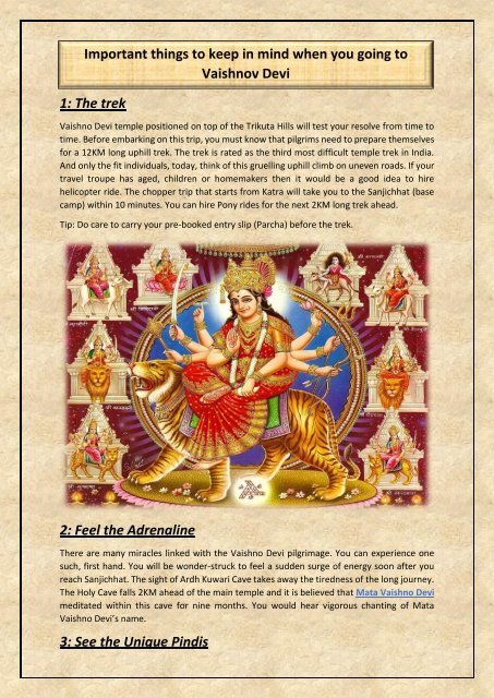 Important things to keep in mind when you going to Vaishnov Devi