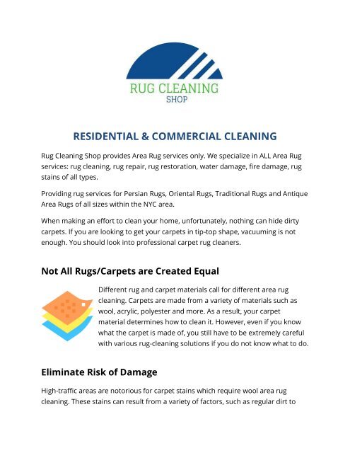 Rug Odor Removal Services in NYC | Rug Cleaning Shop