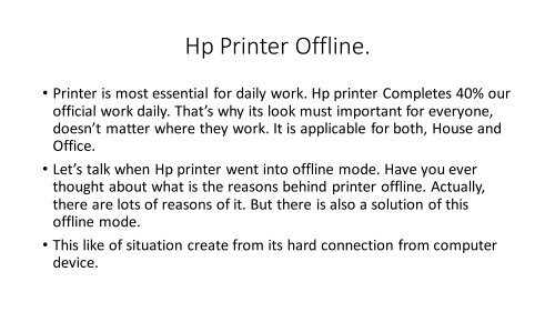 How to Turn HP Printer From Offline to Online