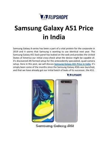 Samsung Galaxy A51 Price in India