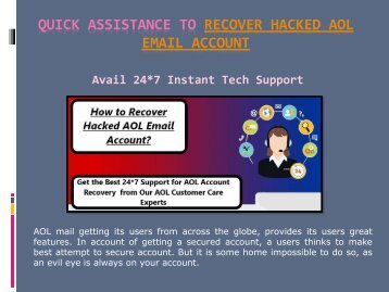 Recover Hacked AOL Email Account| +1-888-857-5157 Toll Free