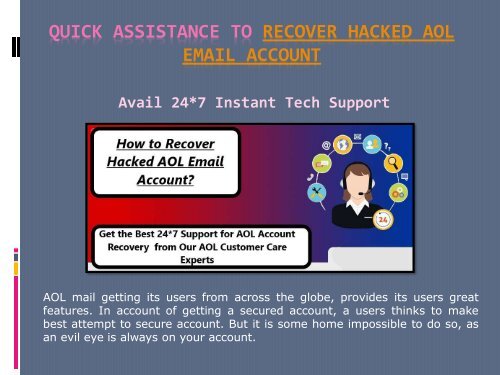 Recover Hacked AOL Email Account| +1-888-857-5157 Toll Free