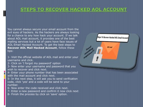 Recover Hacked AOL Email Account| +1-888-857-5157 Toll Free