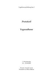 Protokoll Yogasadhana - yoga zentrum jena