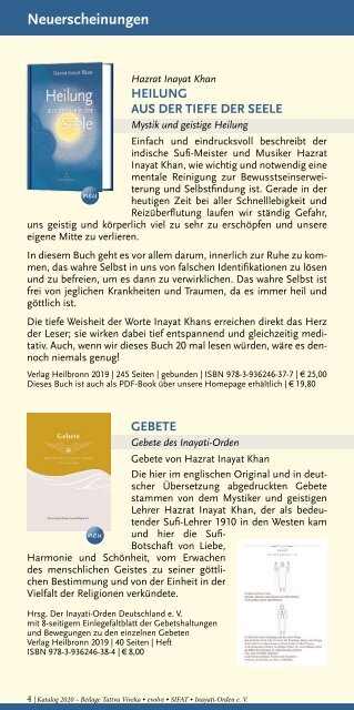 Bücher über interreligiöse Spiritualität, Meditation und Universaler Sufismus - Verlag Heilbronn 2020