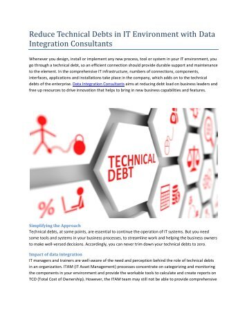 Reduce Technical Debts in IT Environment with Data Integration Consultants