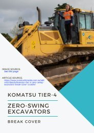 Komatsu Tier-4 Zero-Swing Excavators Break Cover