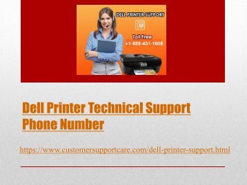 Dell Printer Tech Support Phone Number +1-888-451-1608