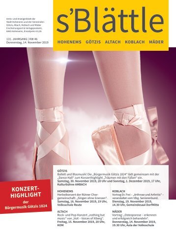 s'Blättle Nr. 46 - Do, 14. November 2019