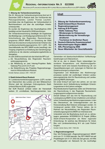 Inhalt m - Planungsverband Region Rostock