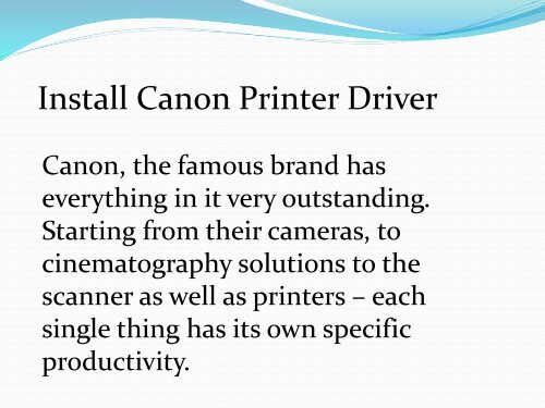 Install Canon Printer Driver canon.com/ijsetup