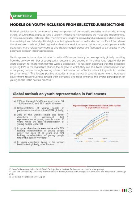 Claiming the space: The inclusion and participation of  the youth in Kenya's 11th and 12th Parliaments