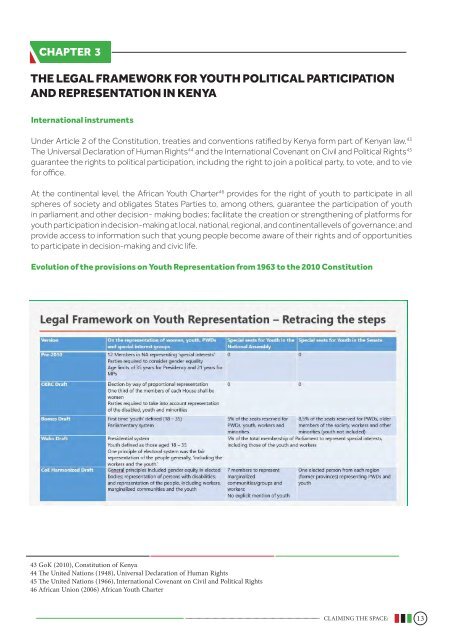 Claiming the space: The inclusion and participation of  the youth in Kenya's 11th and 12th Parliaments