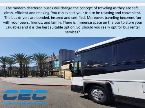 Charter Bus Rental Services Los Angeles