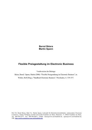 Flexible Preisgestaltung im Electronic Business - Goethe-Universität