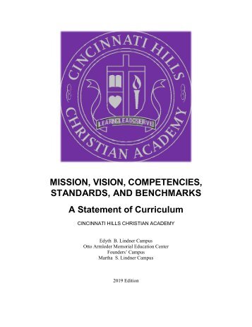 Mission, Vision, Competencies, Standards, and Benchmarks