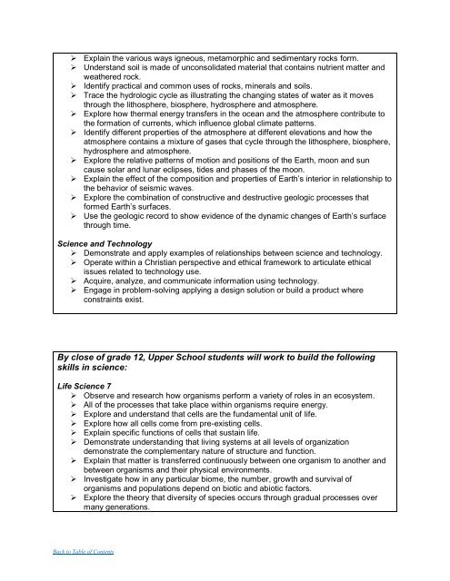 Mission, Vision, Competencies, Standards, and Benchmarks