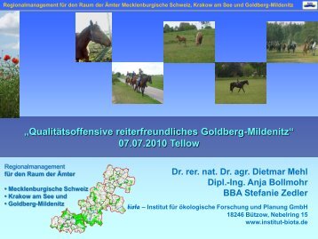 Qualitätsoffensive reiterfreundliches Goldberg- Mildenitz - Reiten in ...
