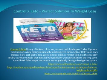 Control X Keto - Perfect Solution To Weight-converted