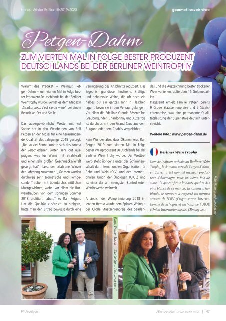 SaarLorLux ...c'est savoir vivre Herbst/Winter Edition 2019