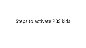 Steps to activate PBS kids