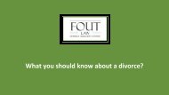 What you should know about a divorce