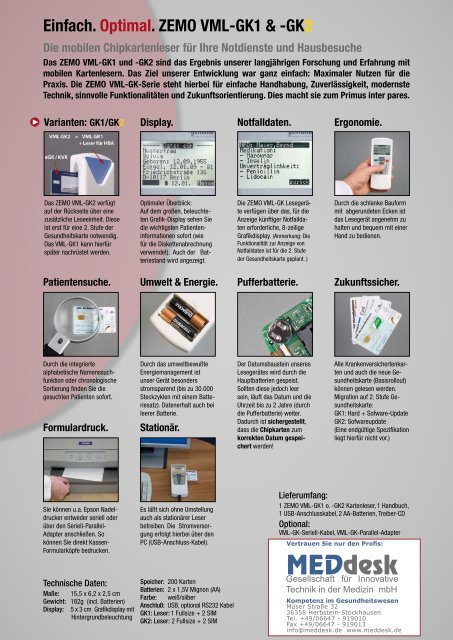 ZEMO VML-GK1 & -GK2 - MEDdesk GmbH