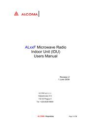 ALxxF Microwave Radio Indoor Unit (IDU) Users Manual - Meconet