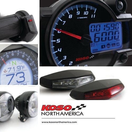 Koso North America BA072000 HD-05 Multi-Function Tachometer/Speedometer 