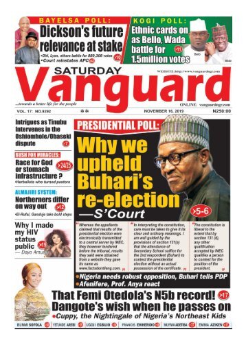 16112019 - why we upheld Buhari's re-election